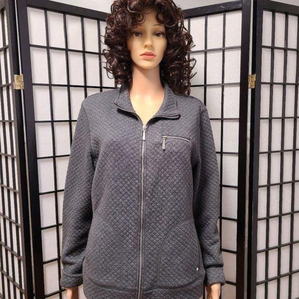 Style & Co. Sport Gray Quilted Jacket Sz L
